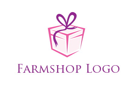 line art gift box logo