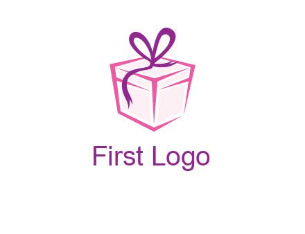 line art gift box logo
