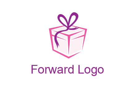 line art gift box logo