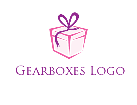 line art gift box logo
