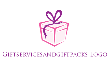 line art gift box logo