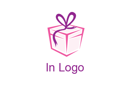 line art gift box logo