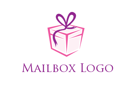 line art gift box logo