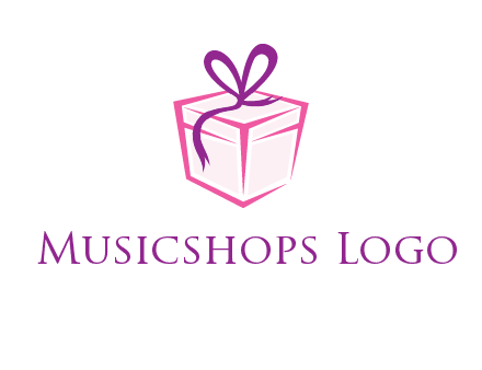 line art gift box logo