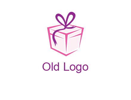 line art gift box logo