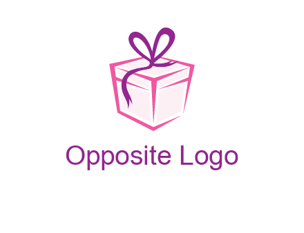line art gift box logo