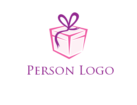 line art gift box logo