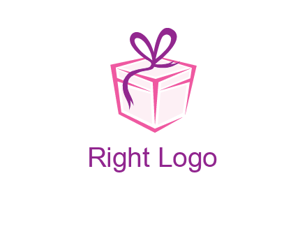 line art gift box logo
