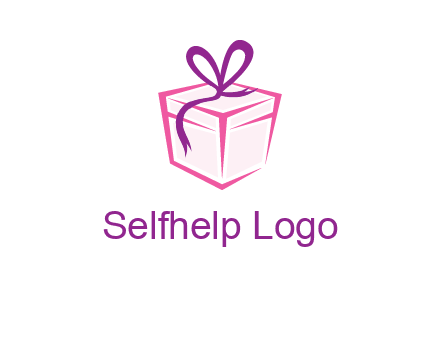 line art gift box logo