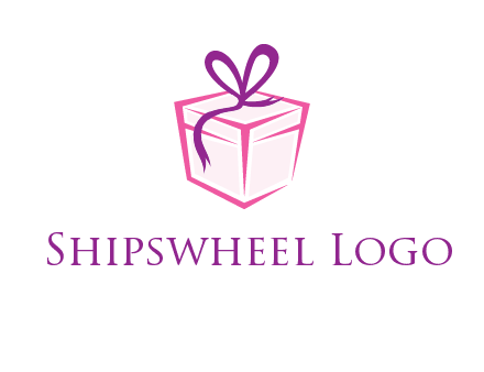 line art gift box logo