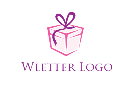 line art gift box logo