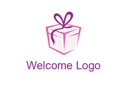 line art gift box logo