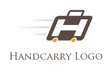 letter H in fast briefcase icon