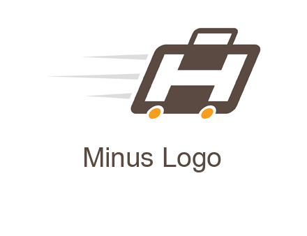letter H in fast briefcase icon