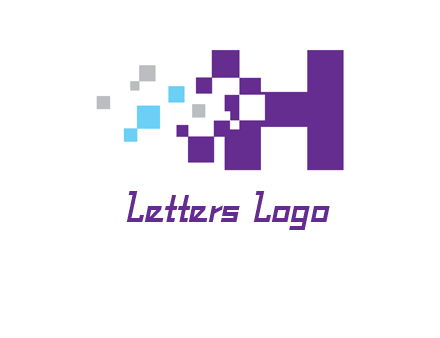 letter h pixels logo