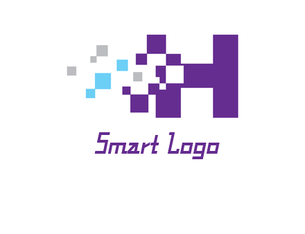 letter h pixels logo