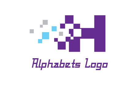 letter h pixels logo