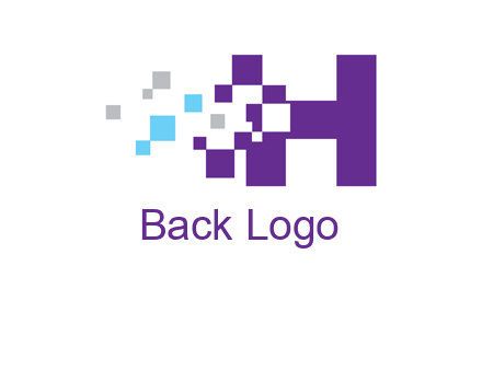 letter h pixels logo
