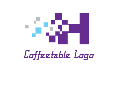 letter h pixels logo