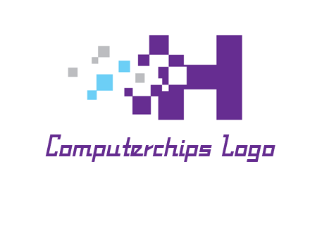 letter h pixels logo