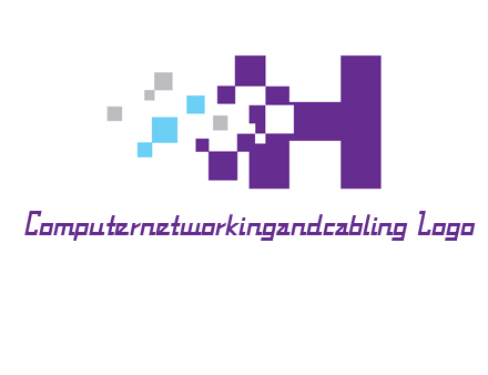letter h pixels logo