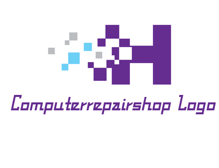 letter h pixels logo