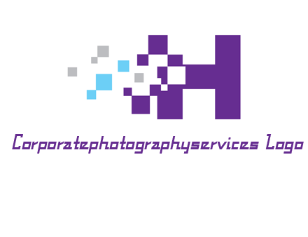 letter h pixels logo