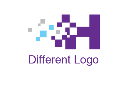 letter h pixels logo