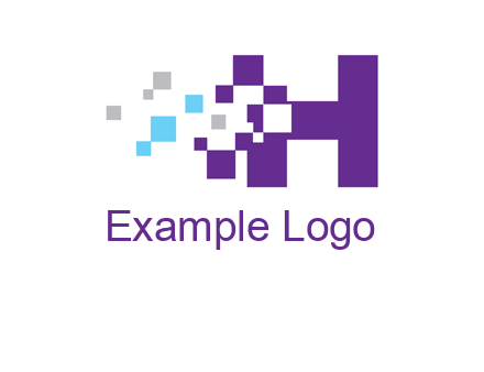 letter h pixels logo