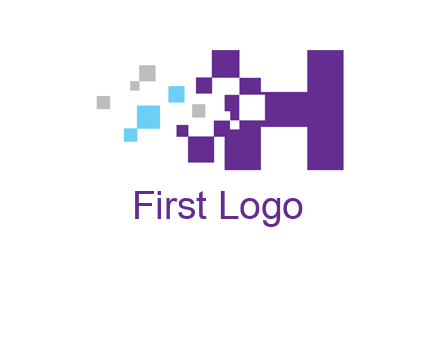 letter h pixels logo