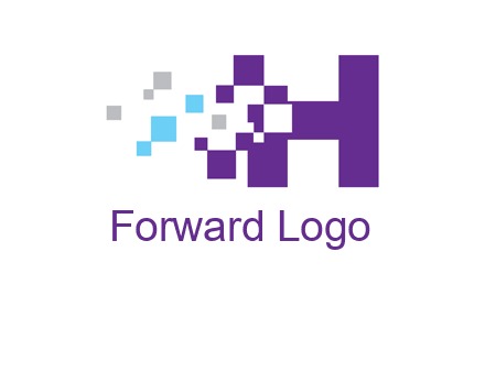 letter h pixels logo