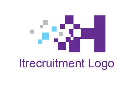 letter h pixels logo