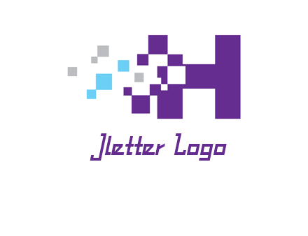 letter h pixels logo
