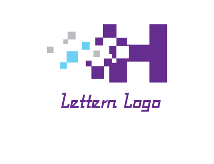 letter h pixels logo