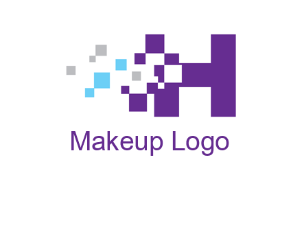 letter h pixels logo