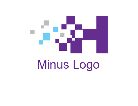 letter h pixels logo