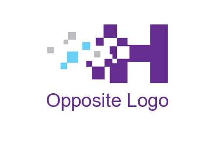 letter h pixels logo