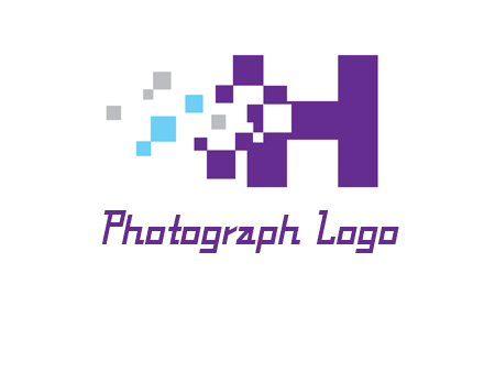 letter h pixels logo