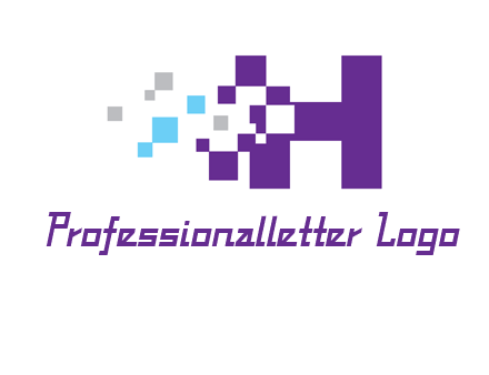 letter h pixels logo