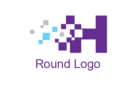 letter h pixels logo