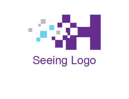 letter h pixels logo