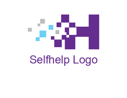letter h pixels logo