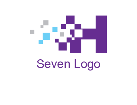 letter h pixels logo