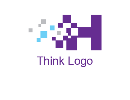 letter h pixels logo