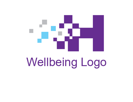 letter h pixels logo
