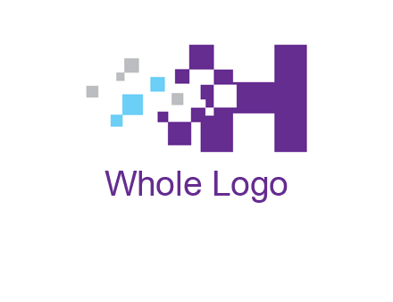 letter h pixels logo