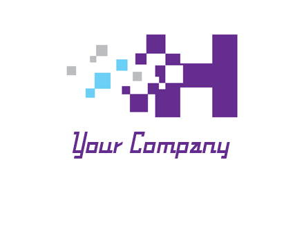 letter h pixels logo