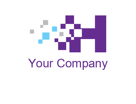 letter h pixels logo