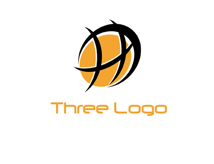 abstract basketball letter h logo