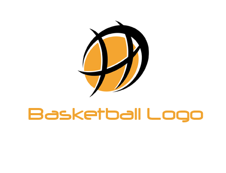 abstract basketball letter h logo